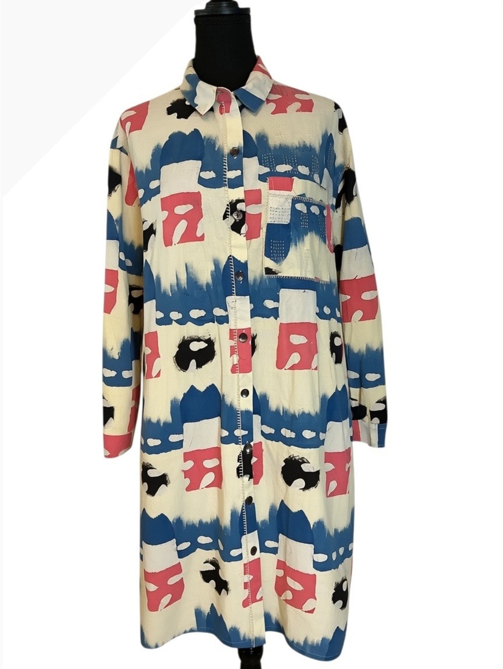 Marketplace Handblock Printed Cotton Shirt Dress